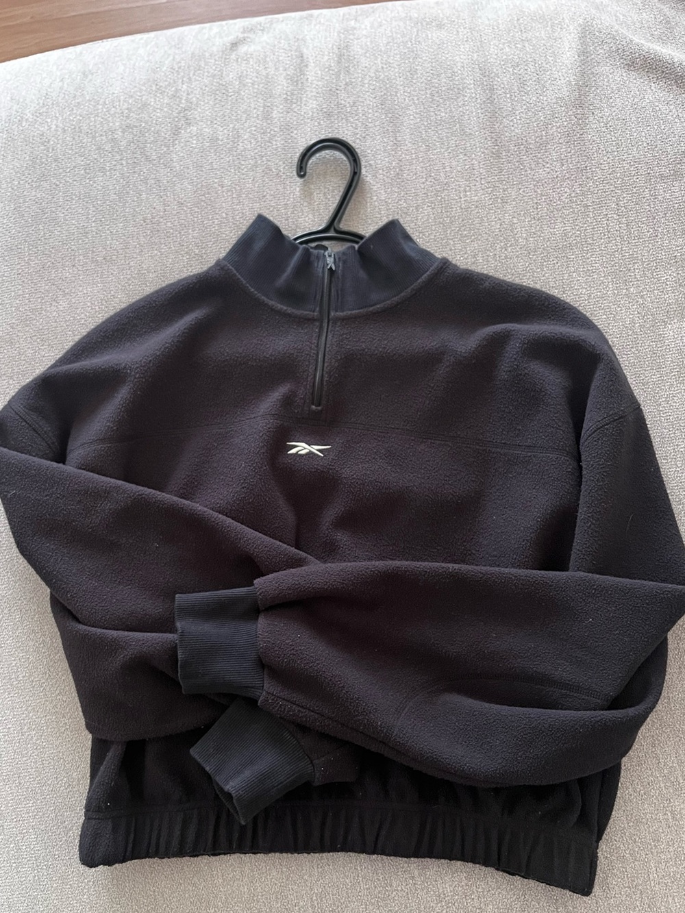 Reebok Black Quarter-Zip Fleece Pullover